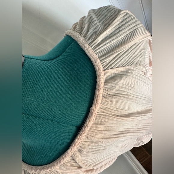 AMERICAN RAG Tops Women small Peach Orange Blouse Sheer V Neckline Tie Hem - Picture 6 of 8